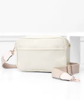 Nylon Rectangle Crossbody in ivory