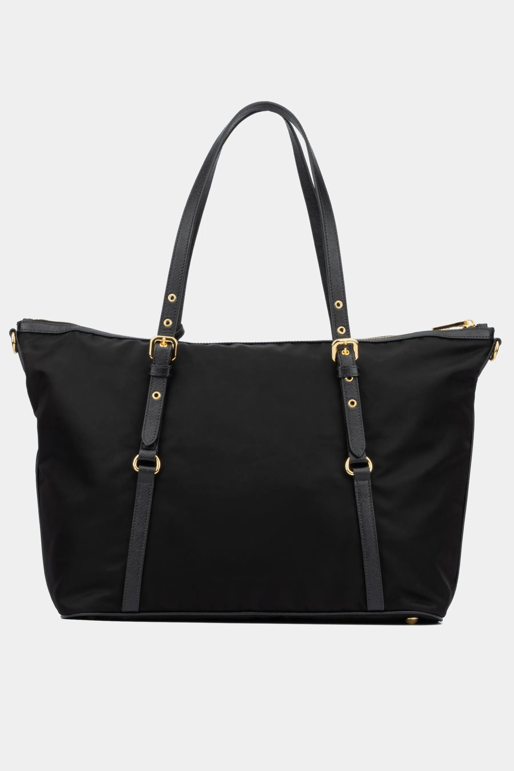 Nylon Saffiano Leather Tote Bag