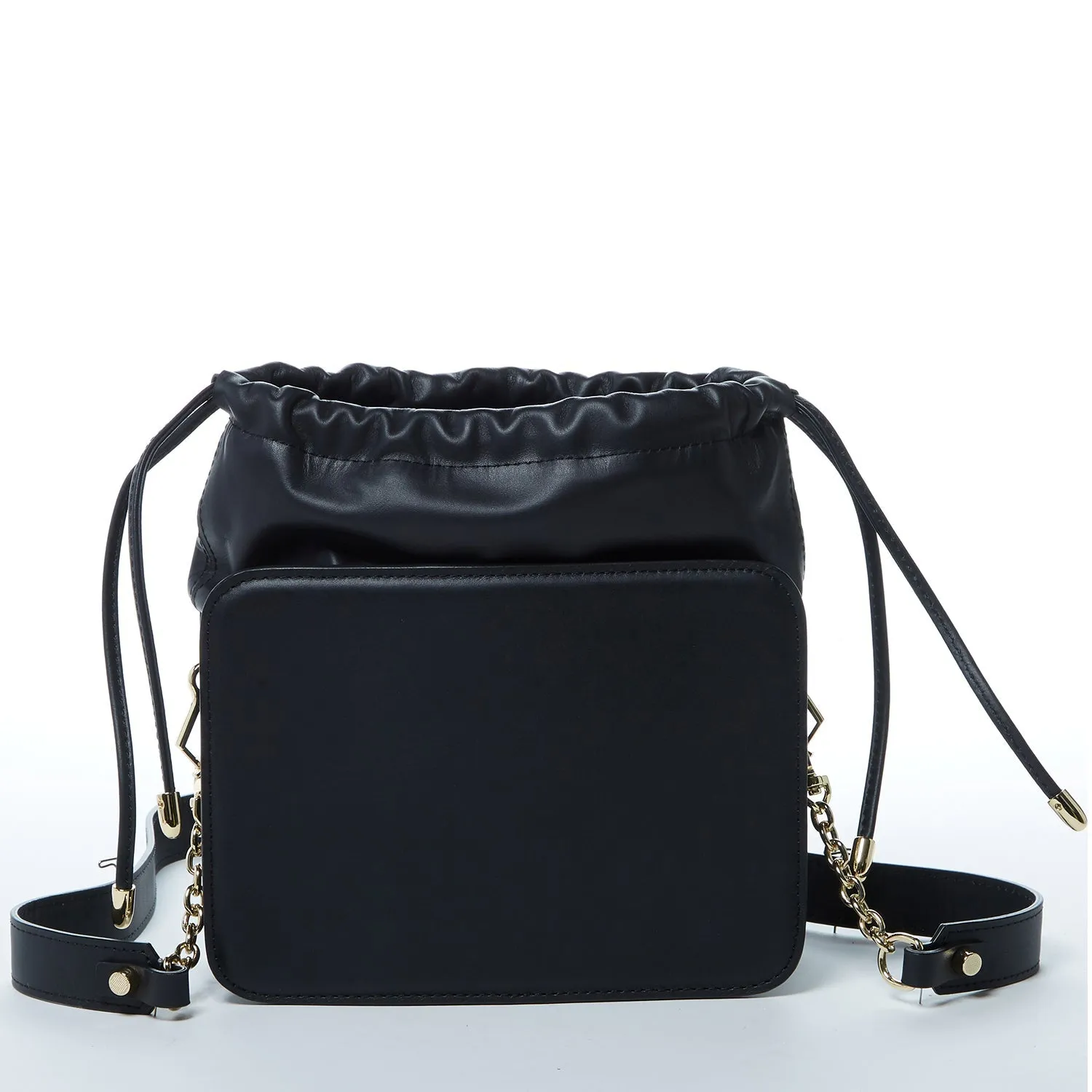 Patricia Black Leather Bucket Bag Snakeskin Design