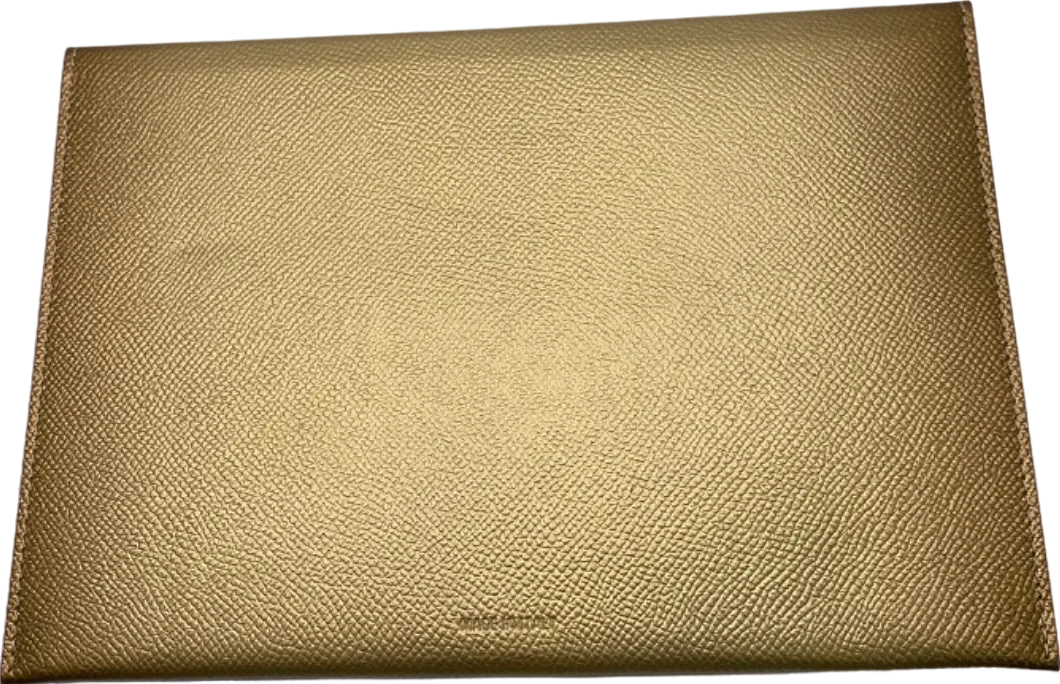 Santoni Gold Leather Envelope Clutch personalised JS