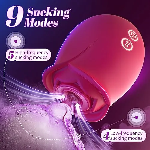 Sex Toys Rose Dildo Vibrator - Upgraded Adult Toys with 18 Sucking & Vibrating Modes for Women Clitoral Nipple, Rose Sucker Sex Stimulator G Spot Vibrators for Woman Couples Adult Sex Toys & Games