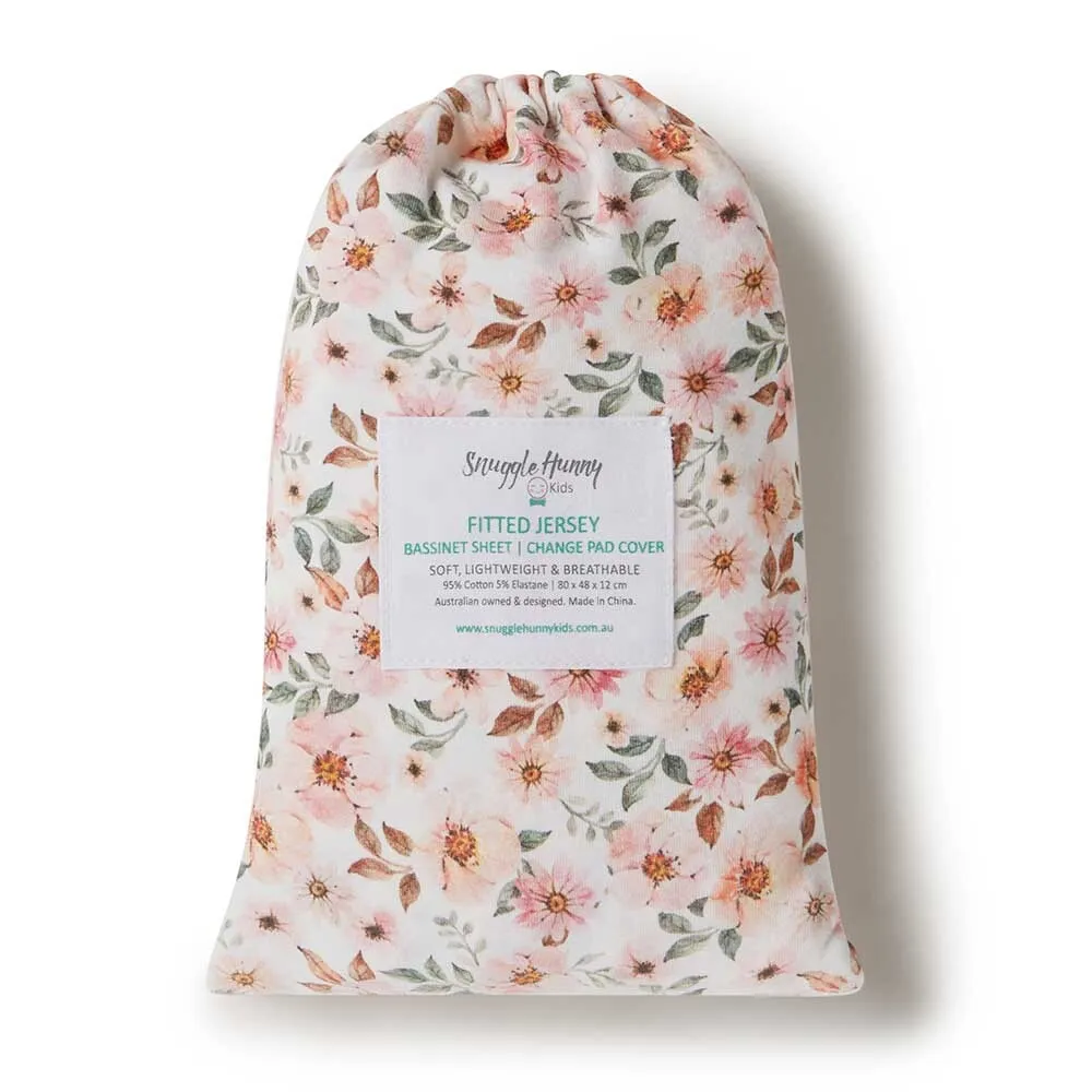 Snuggle Hunny Bassinet Sheet/Change Pad Cover - Spring Floral