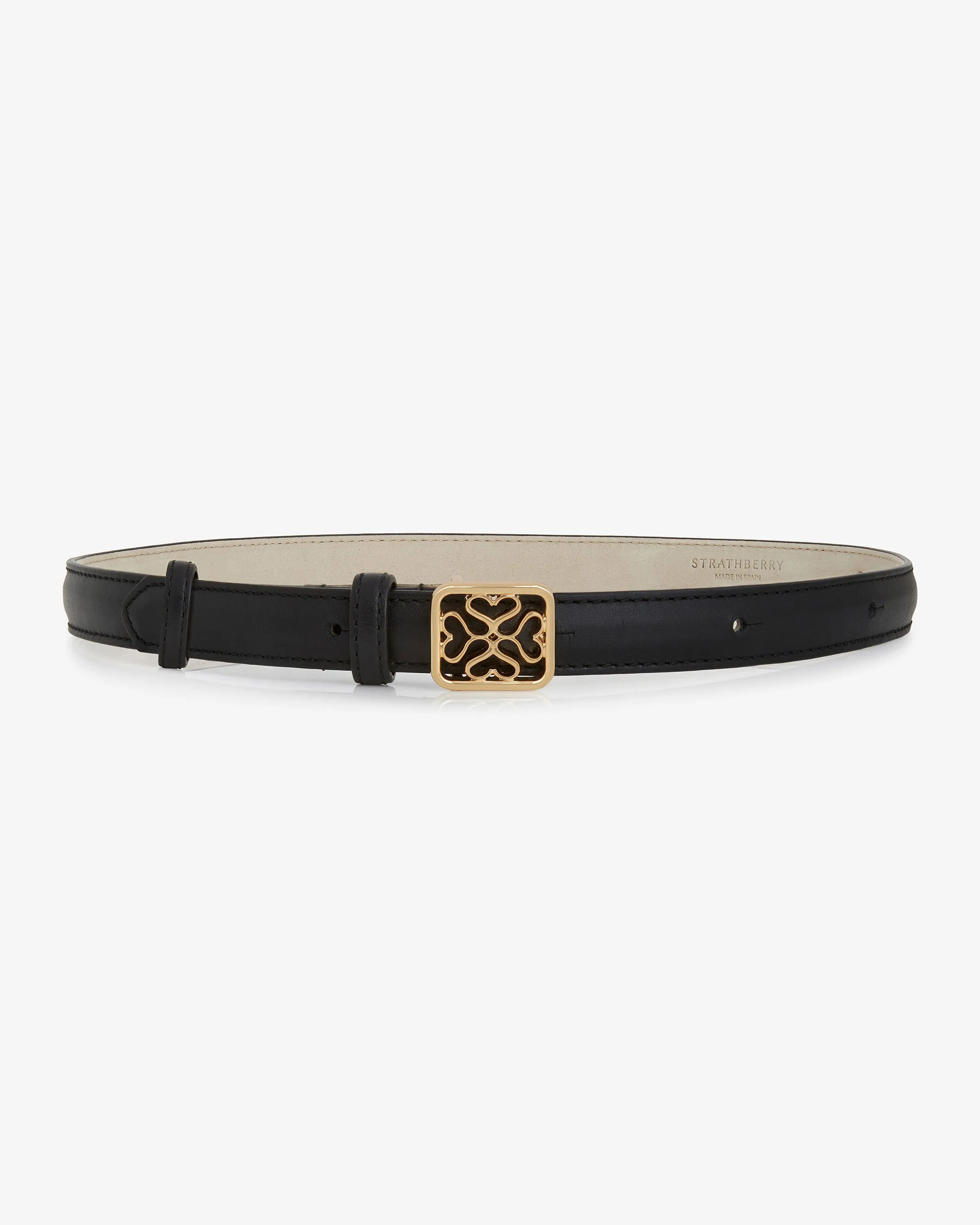 Strathberry Monogram Thin Buckle Belt - Black