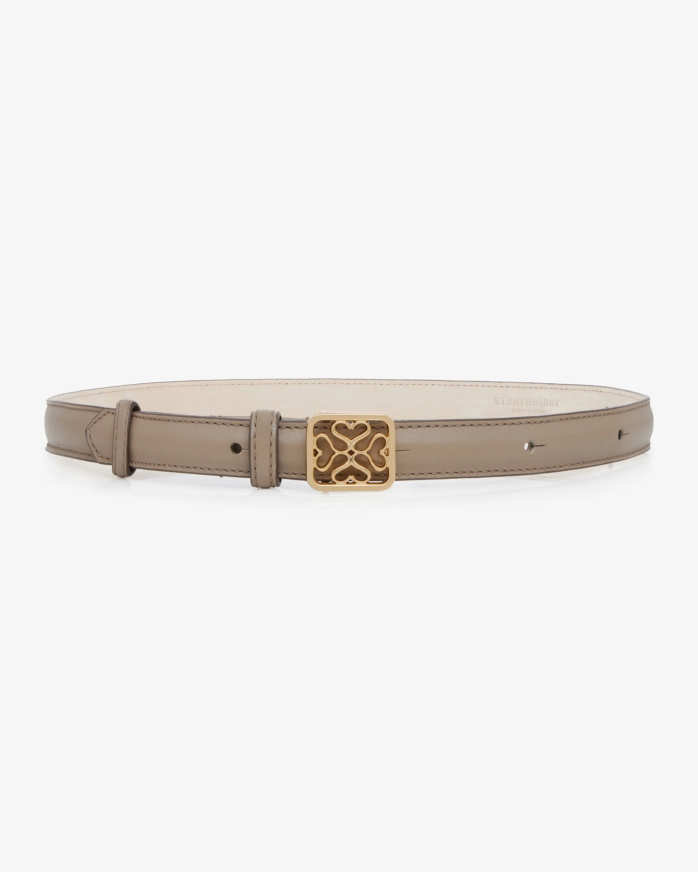 Strathberry Monogram Thin Buckle Belt - Macadamia