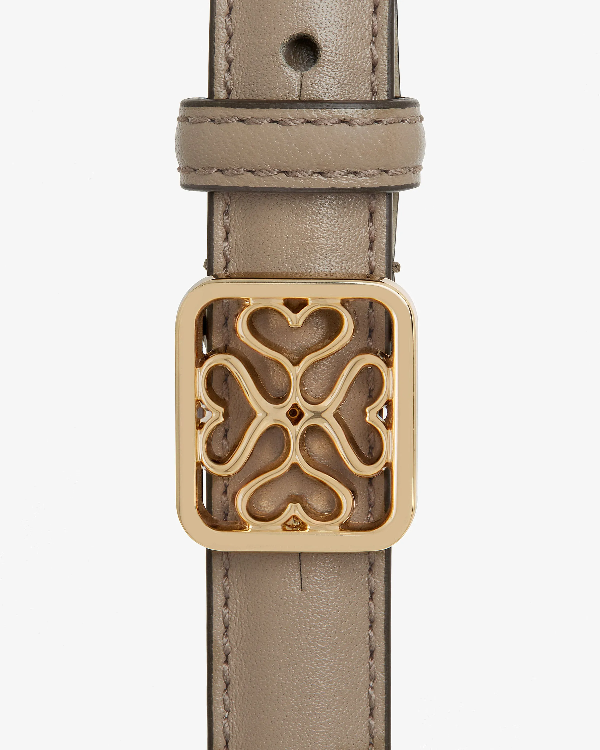 Strathberry Monogram Thin Buckle Belt - Macadamia