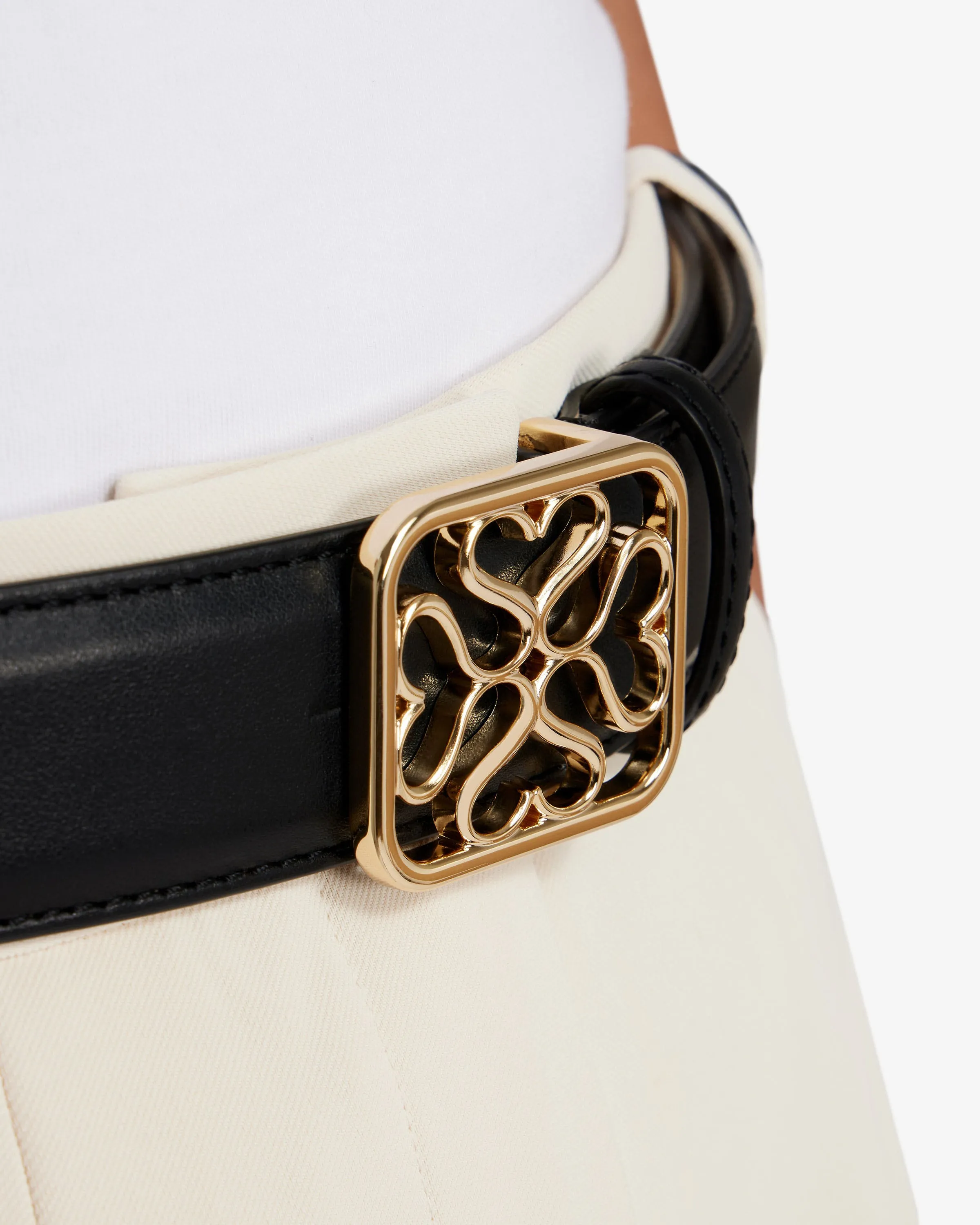 Strathberry Monogram Wide Buckle Belt - Black