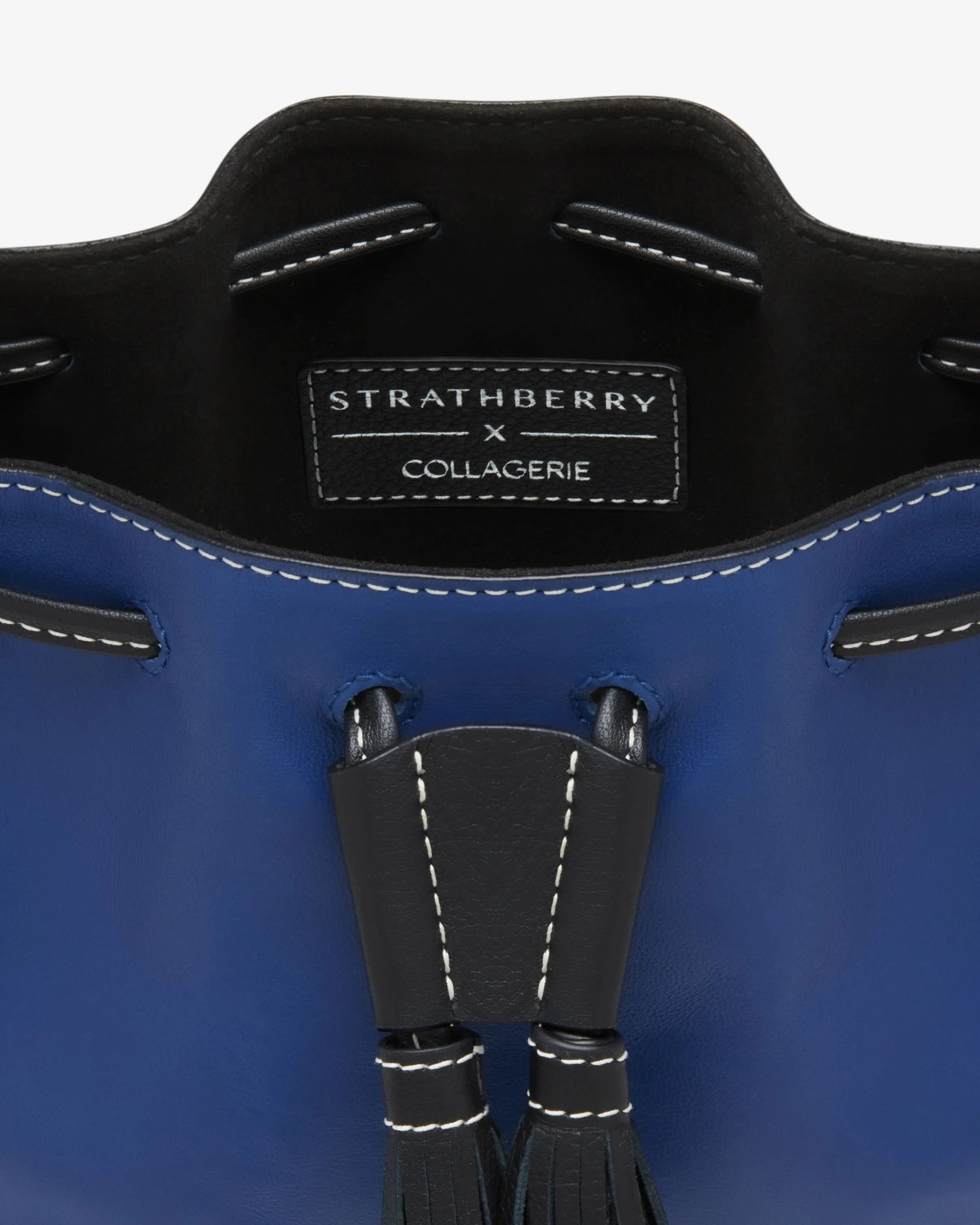 Strathberry x Collagerie Bollo - Blue/Black/Chestnut