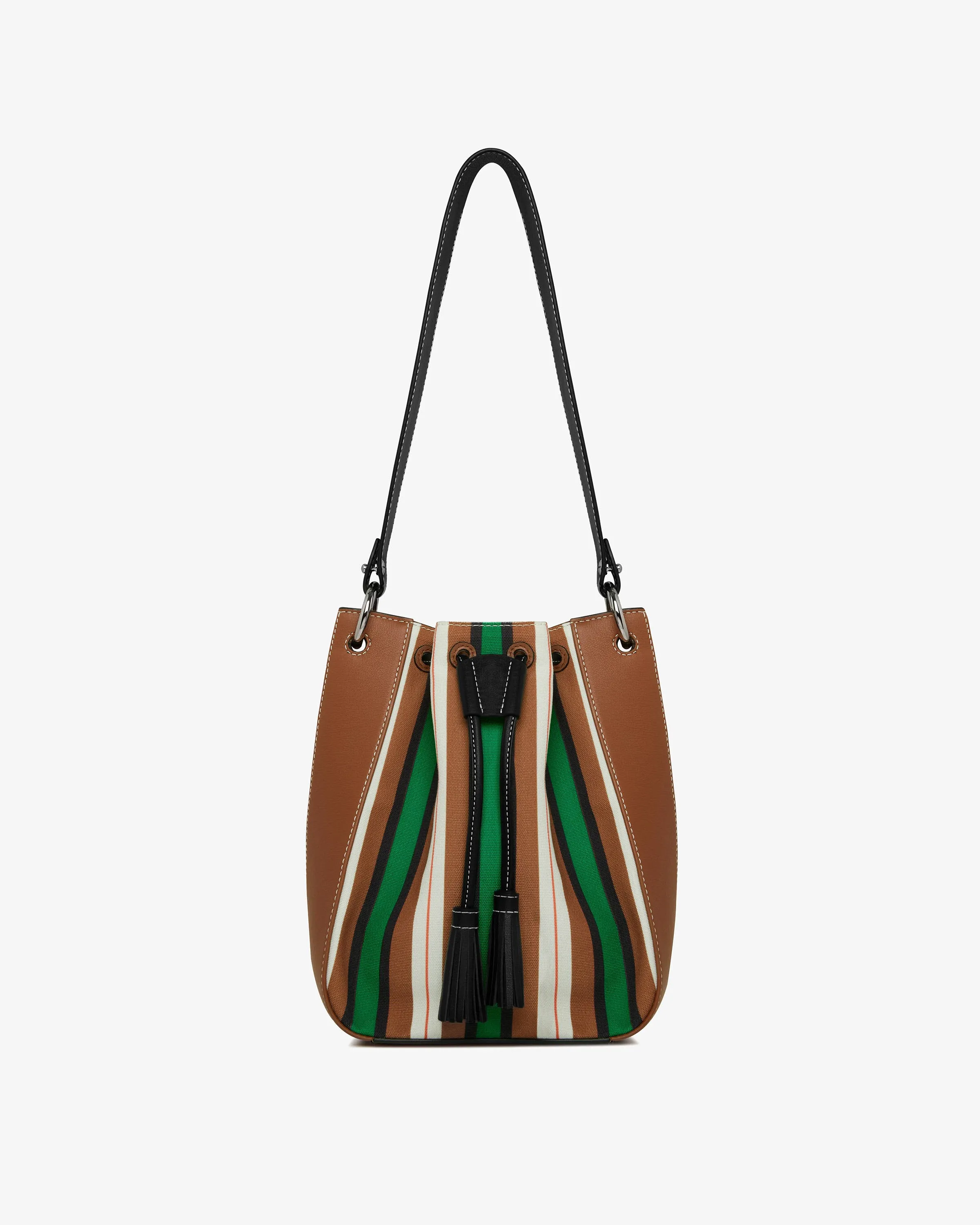 Strathberry x Collagerie Bollo - Chestnut/Black/Green Stripe