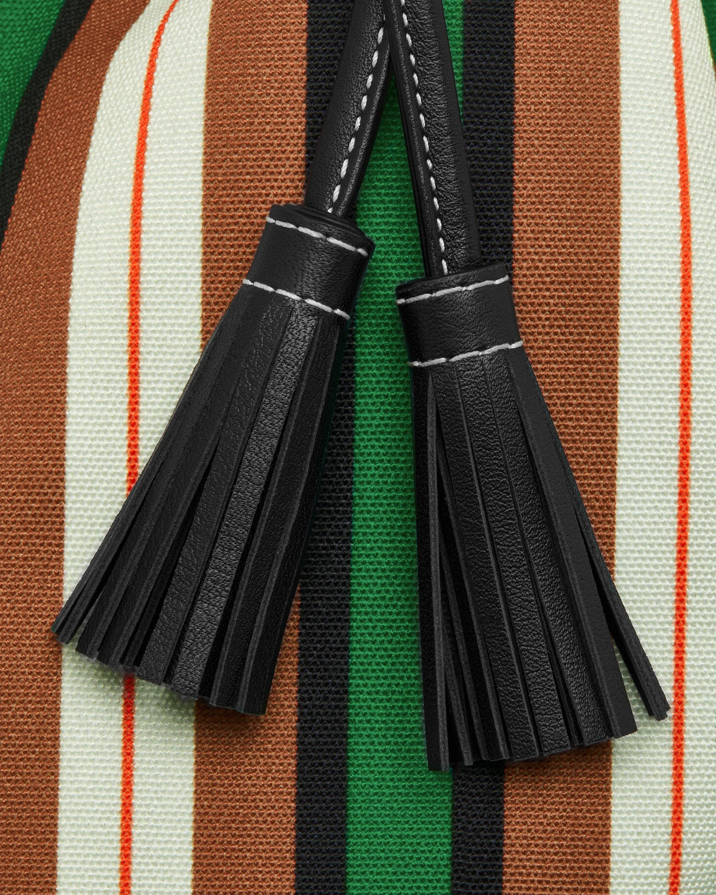 Strathberry x Collagerie Bollo - Chestnut/Black/Green Stripe