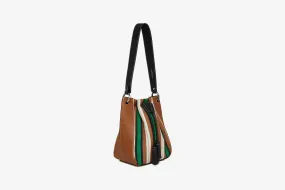 Strathberry x Collagerie Bollo - Chestnut/Black/Green Stripe