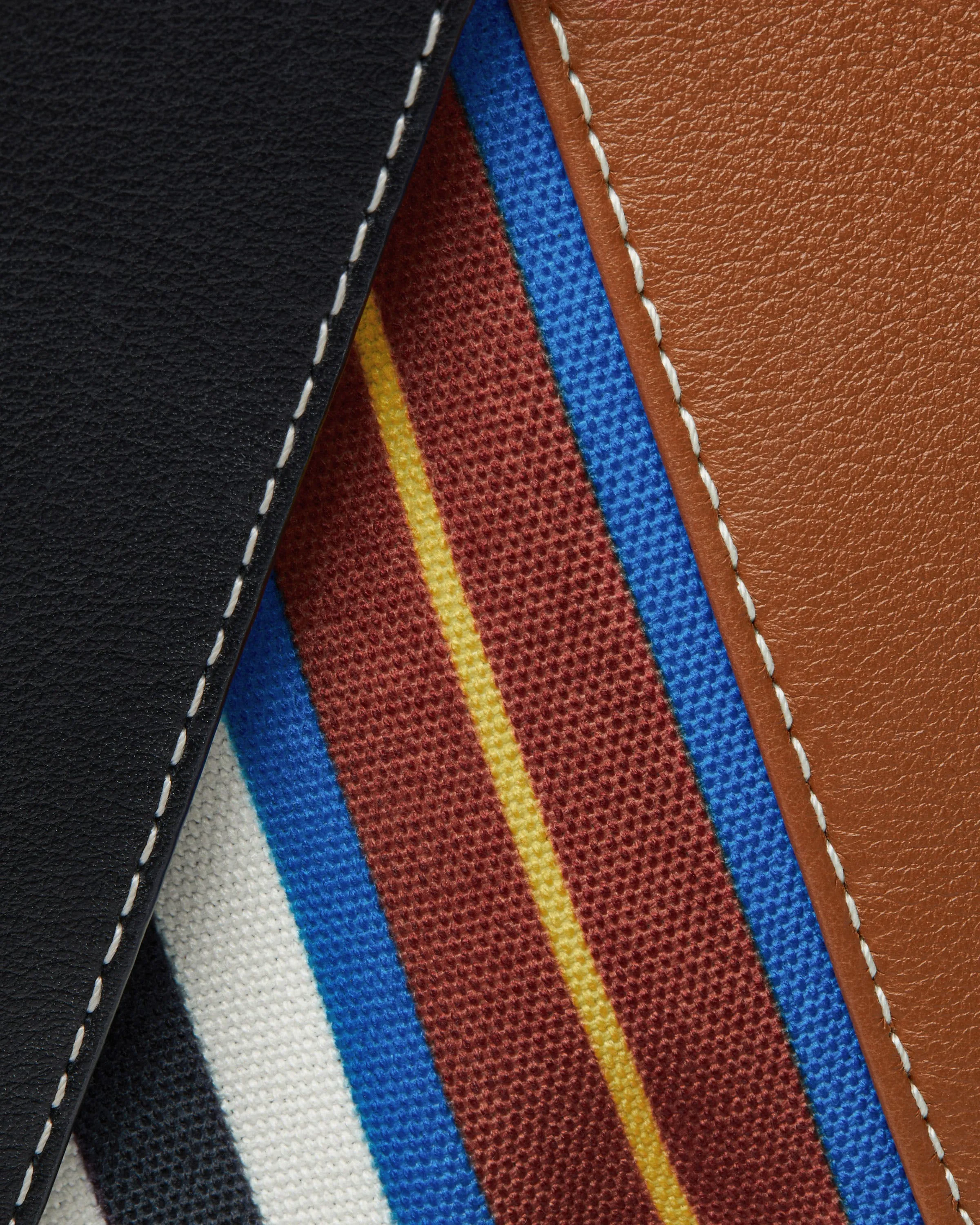 Strathberry x Collagerie Bollo Midi - Chestnut/Black/Blue Stripe