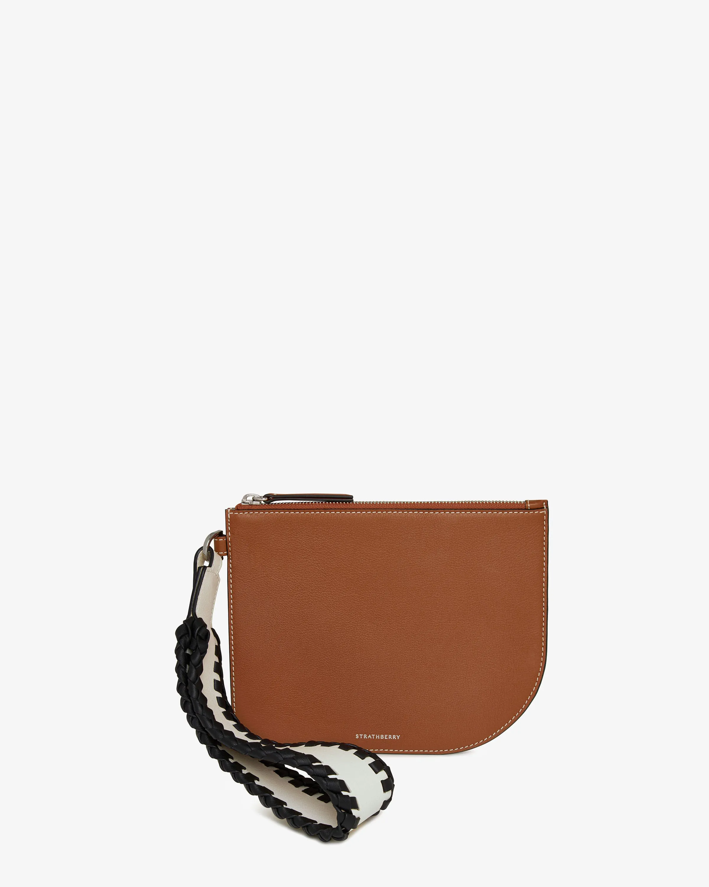 Strathberry x Collagerie Wristlet - Chestnut/Vanilla/Black