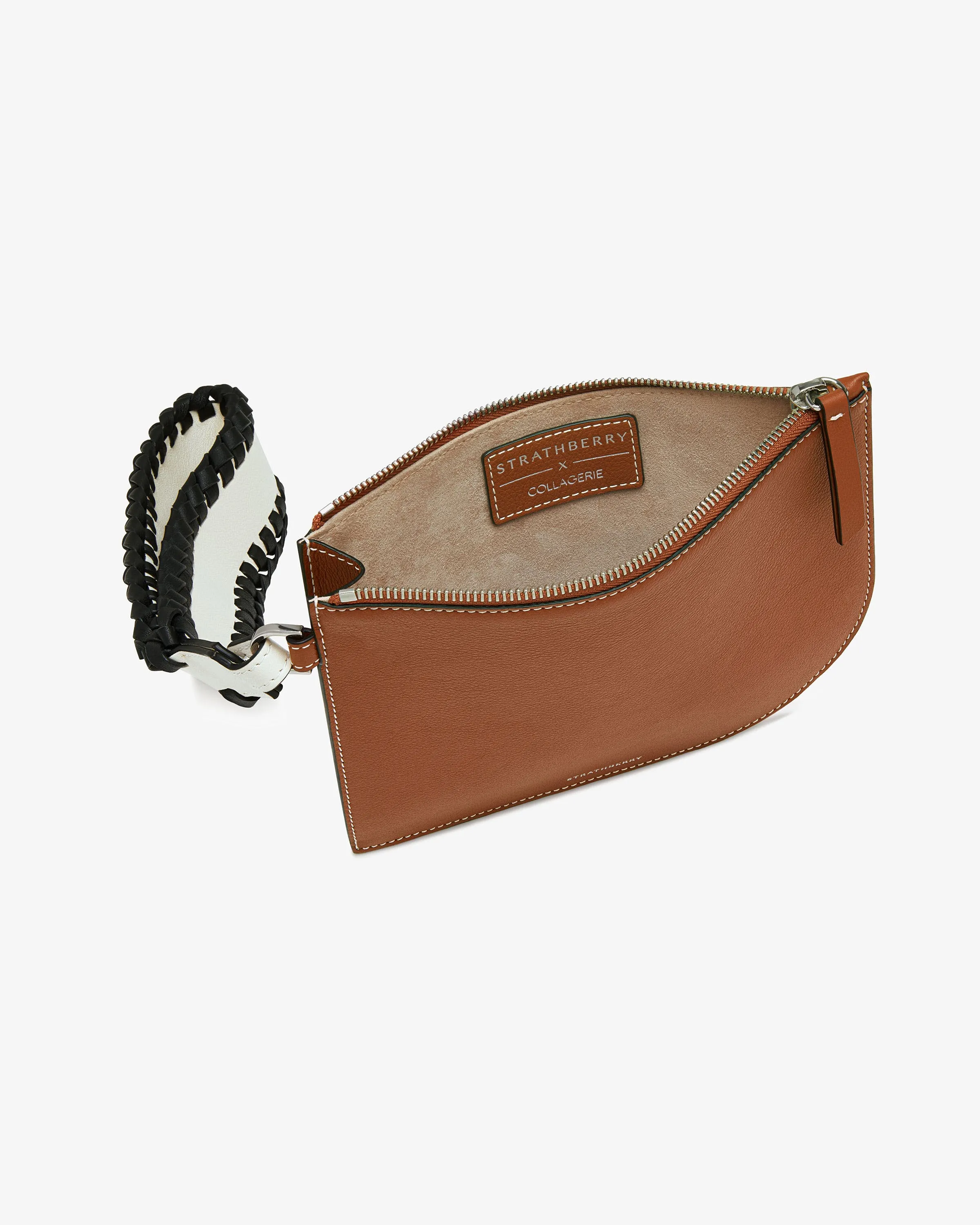 Strathberry x Collagerie Wristlet - Chestnut/Vanilla/Black