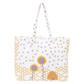 Sunflower And Bees Little Shopper Tote Bag