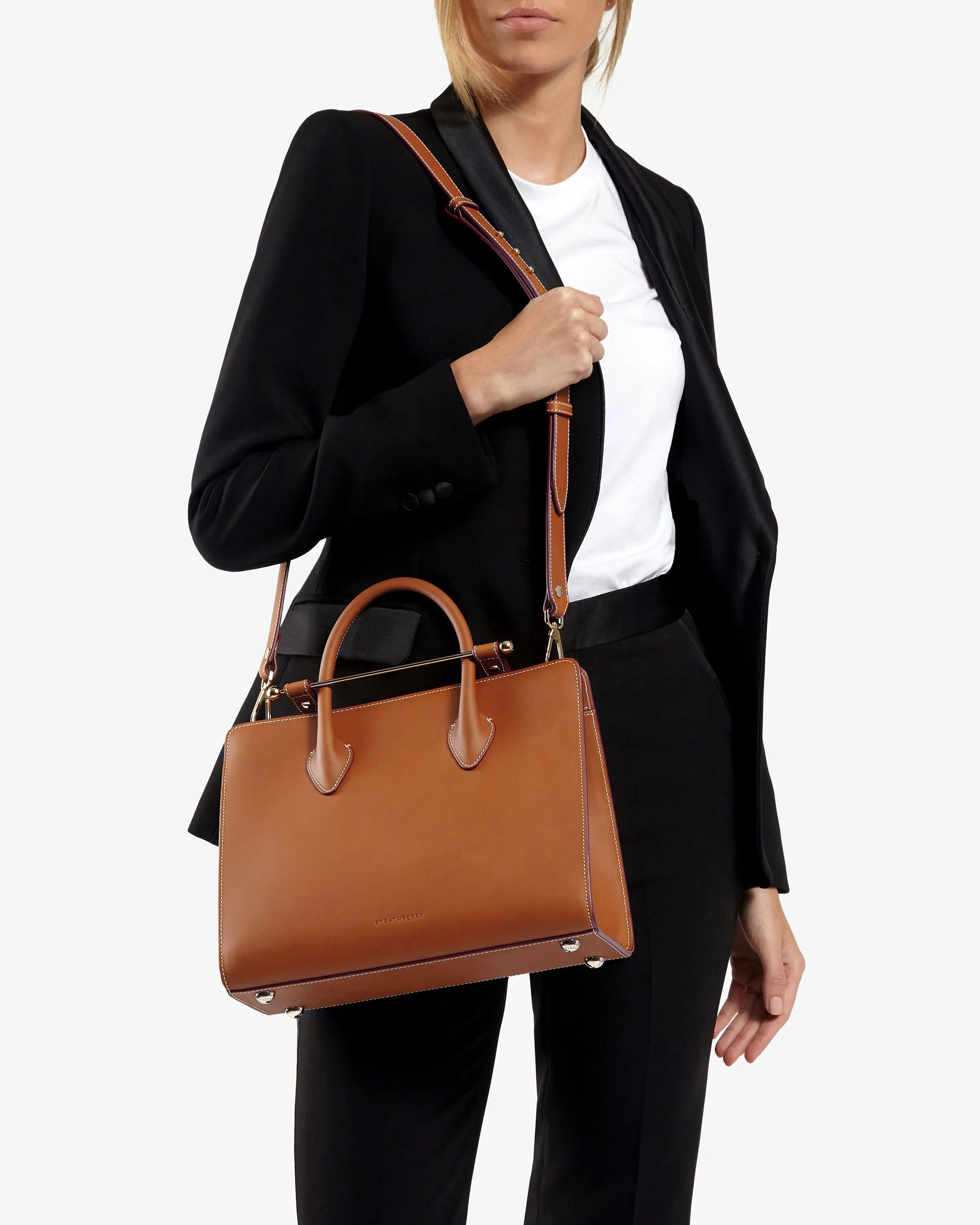 The Strathberry Midi Tote - Bridle Leather Tan