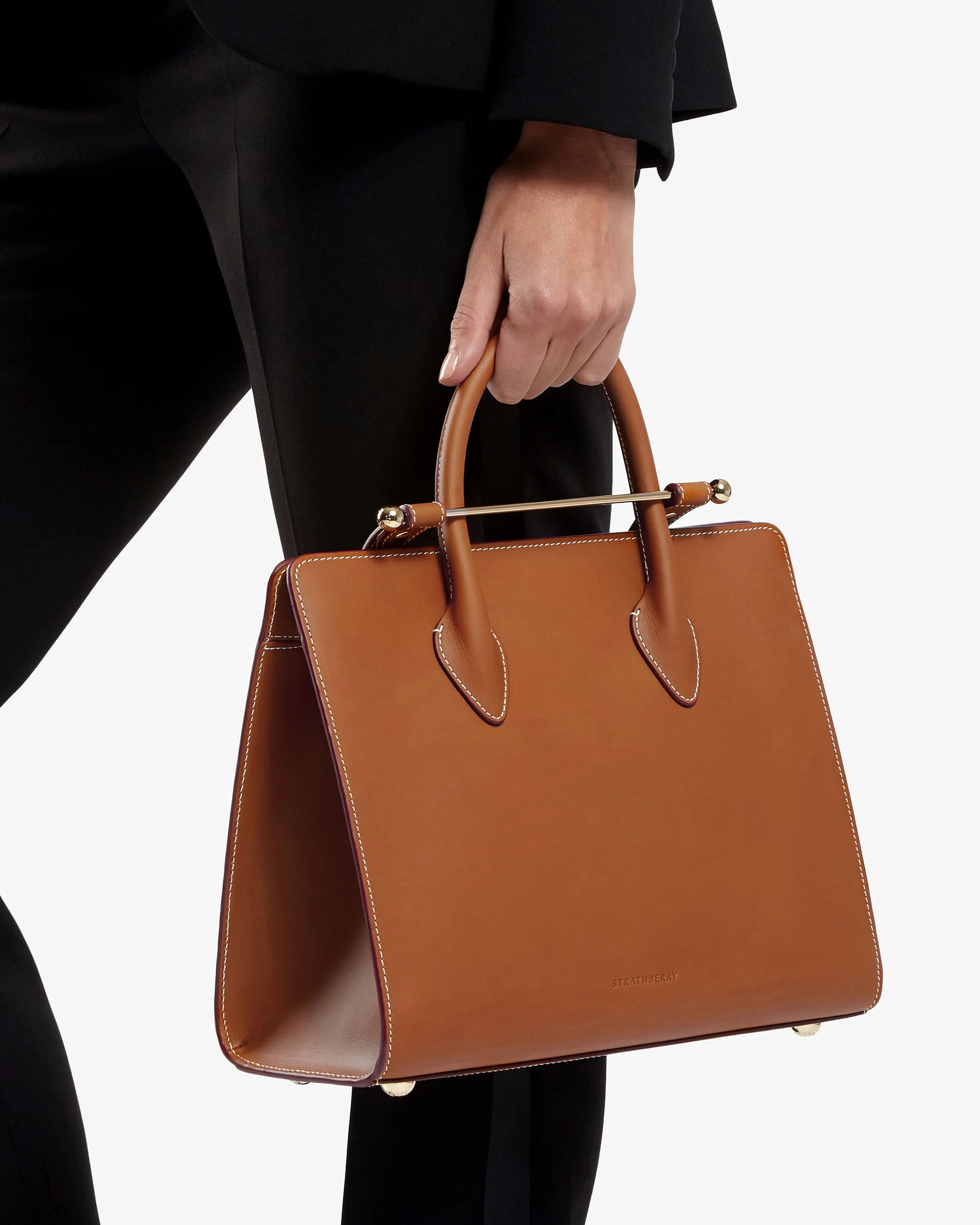 The Strathberry Midi Tote - Bridle Leather Tan