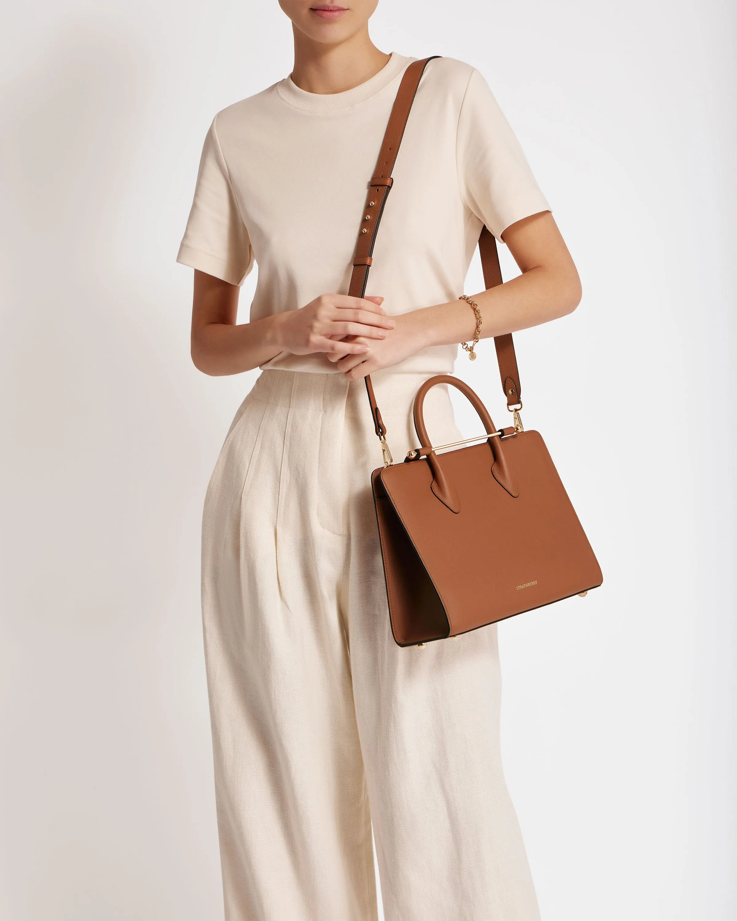 The Strathberry Midi Tote - Chestnut