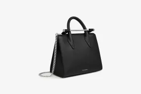 The Strathberry Mini Tote - Black with Silver Hardware