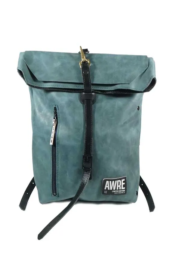 Urbo Distressed Green Leather Backpack