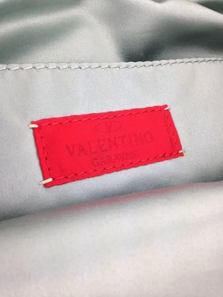 Valentino Straw Leather Floral Trim Tote Bag