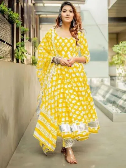 Yellow Salwar Kameez with Dupatta Ready to Wear